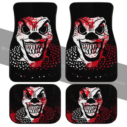 Halloween Car Mats Halloween Creepy Evil Clown Face Car Floor Mats Black Red