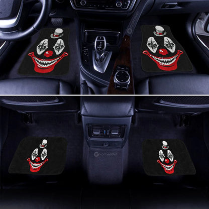 Halloween Car Mats Halloween Creepy Clown With Hat Face Car Floor Mats Black Red