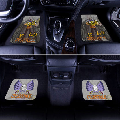 One Piece Car Mats Crocodile Character Graphic Jolly Roger Symbol Car Floor Mats Colorful