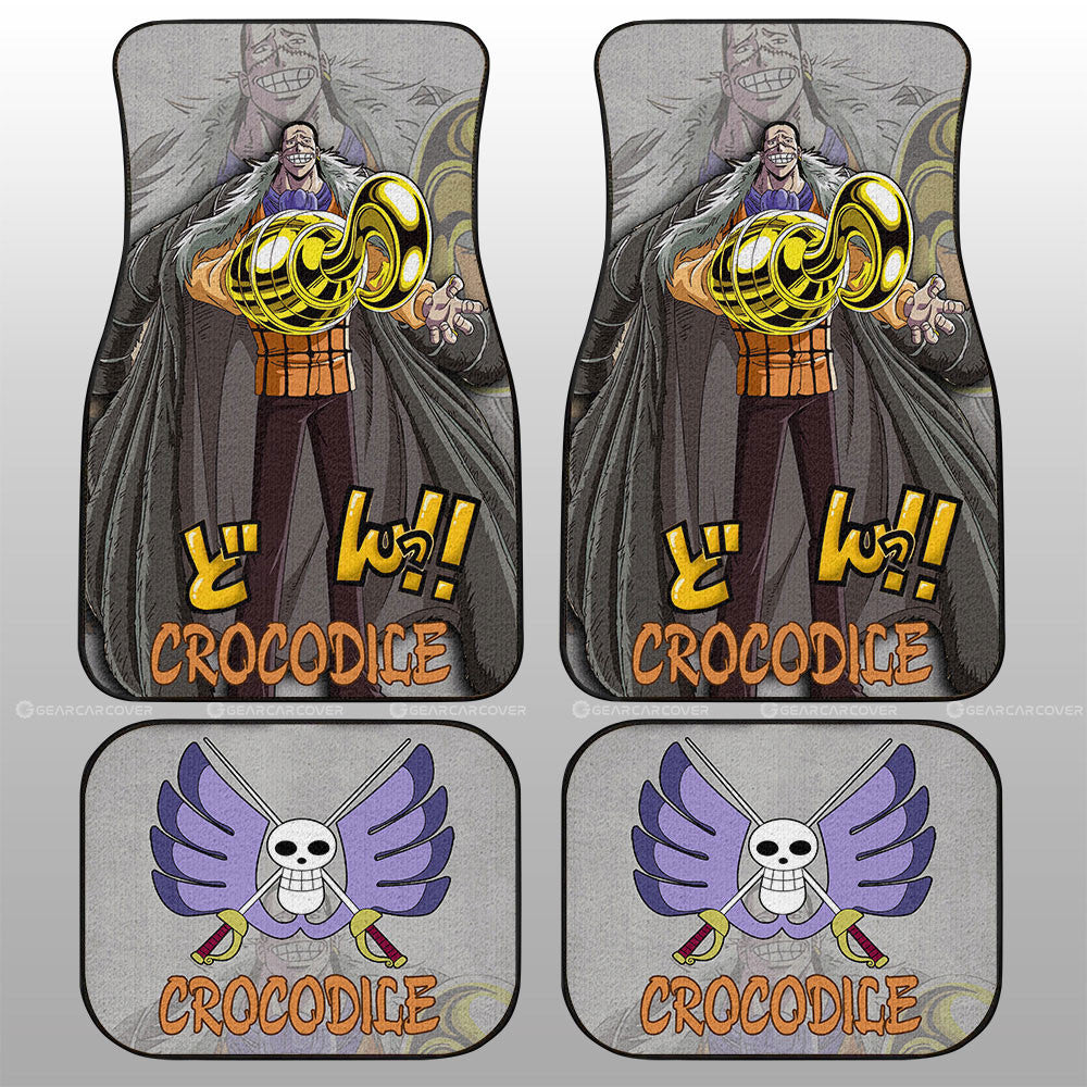 One Piece Car Mats Crocodile Character Graphic Jolly Roger Symbol Car Floor Mats Colorful