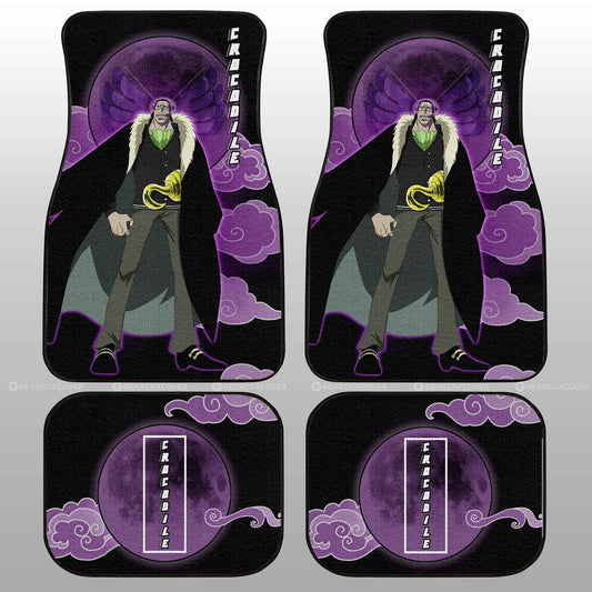 One Piece Car Mats One Piece Crocodile Cloud And Moon Pattern Car Floor Mats Black Purple
