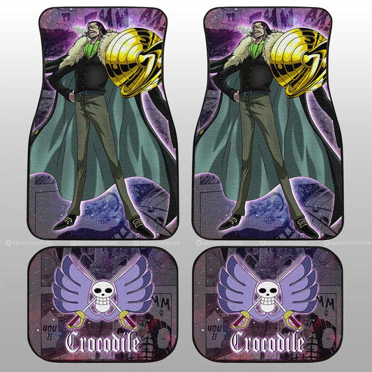 One Piece Car Mats One Piece Crocofile Graphic Manga Pattern Galaxy Car Floor Mats Colorful