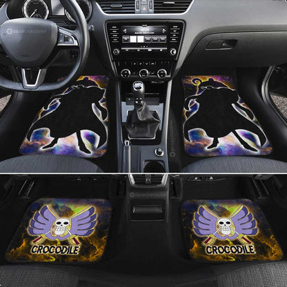 One Piece Car Mats Crocofile Silhouette Jolly Roger Symbol Galaxy Car Floor Mats Colorful