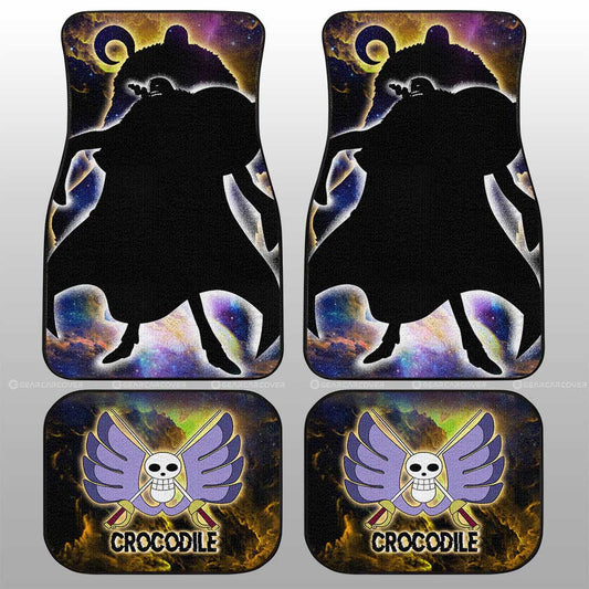 One Piece Car Mats Crocofile Silhouette Jolly Roger Symbol Galaxy Car Floor Mats Colorful