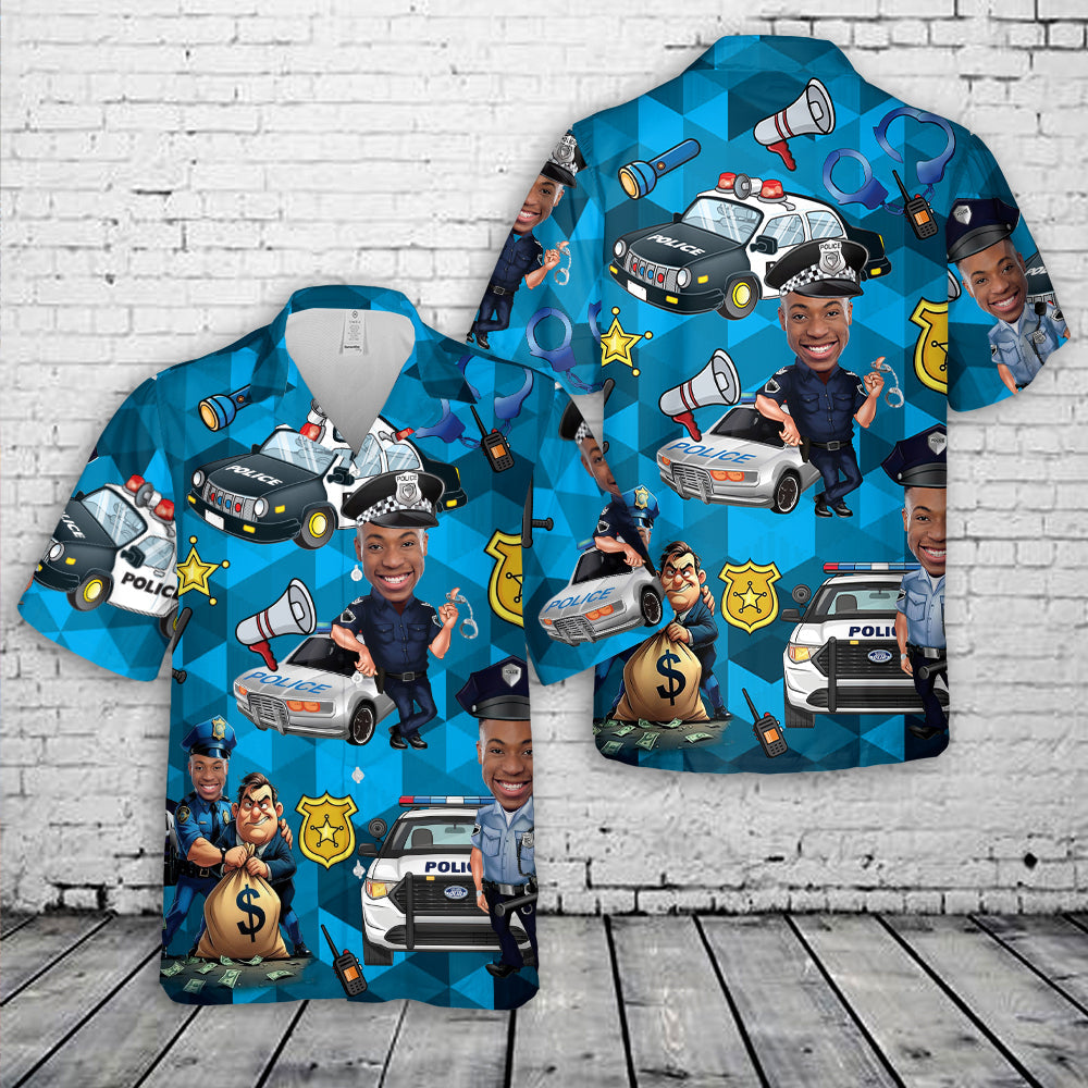 Custom Face Police Hawaiian Shirt
