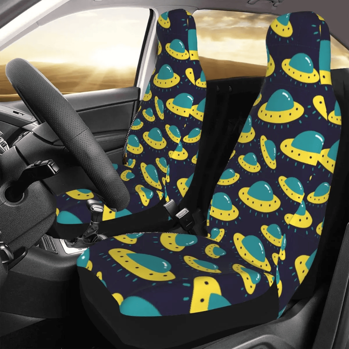 UFO Car Seat Covers UFO Unidentified Flying Object Seat Covers Black