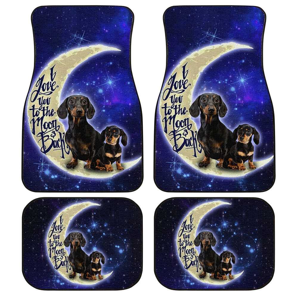 Dog Car Floor Mats Cute Dachshund Dog Love You To The Moon Galaxy Car Mats