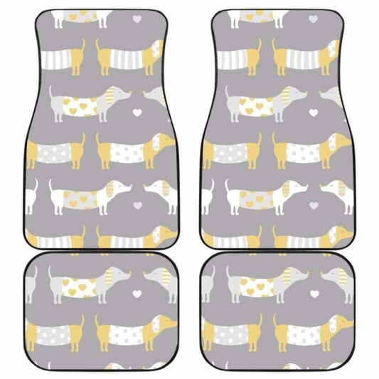 Dog Car Floor Mats Cute Dachshund Dog With Sweater Pattern Car Mats