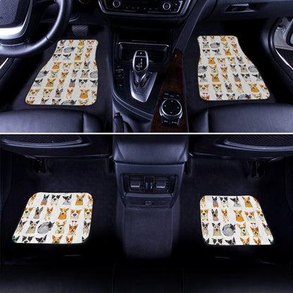 Dog Car Floor Mats All Types Of Cute Dog Faces Pattern Car Mats
