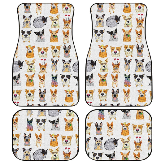 Dog Car Floor Mats All Types Of Cute Dog Faces Pattern Car Mats
