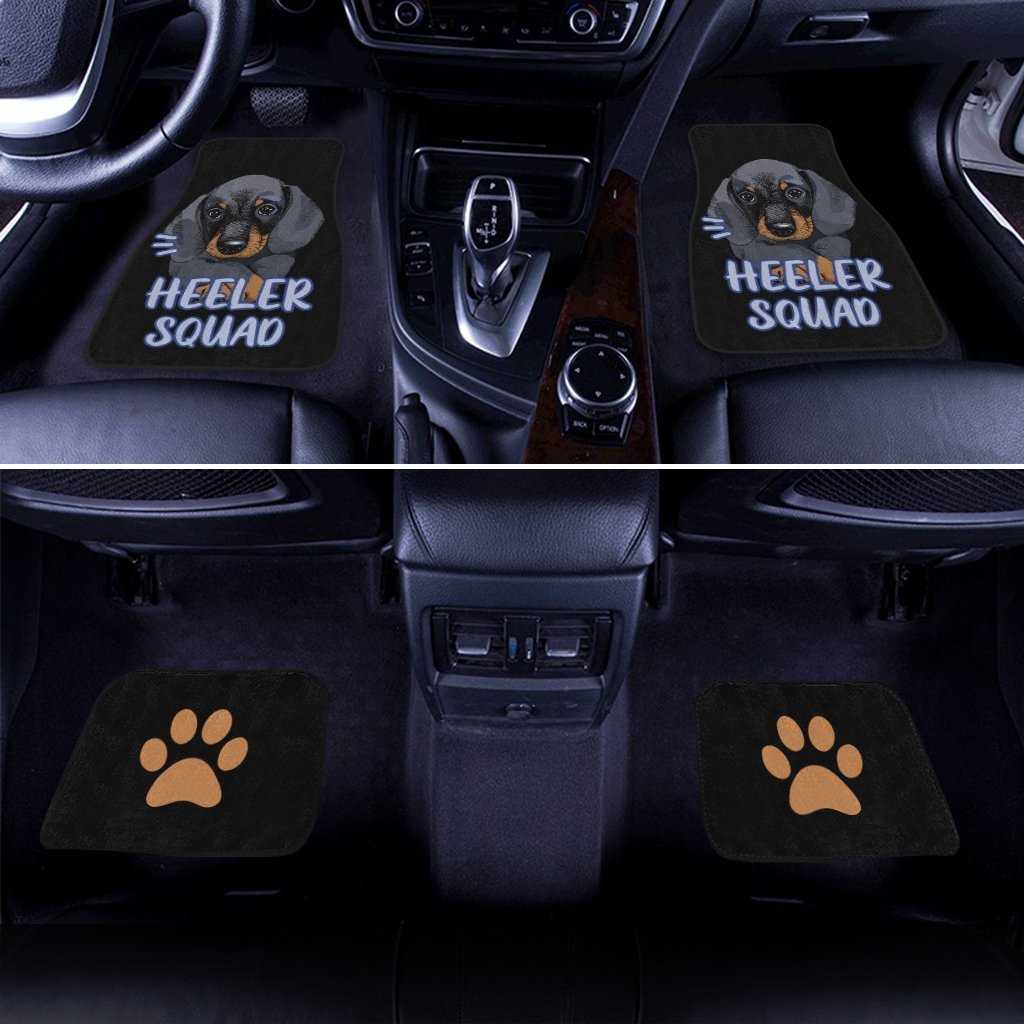Dog Car Floor Mats Dachshund Dog Heeler Squad Pawprint Pattern Car Mats