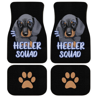Dog Car Floor Mats Dachshund Dog Heeler Squad Pawprint Pattern Car Mats