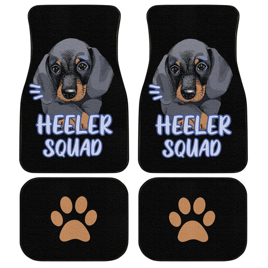 Dog Car Floor Mats Dachshund Dog Heeler Squad Pawprint Pattern Car Mats