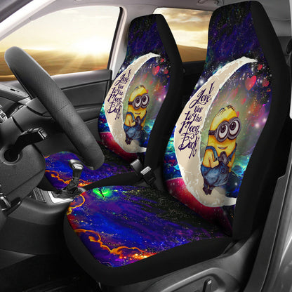 Minions Car Seat Covers Cute Minions Despicable Me Love You To The Moon Seat Covers Colorful