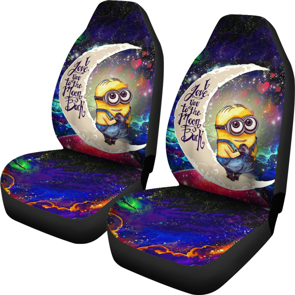 Minions Car Seat Covers Cute Minions Despicable Me Love You To The Moon Seat Covers Colorful