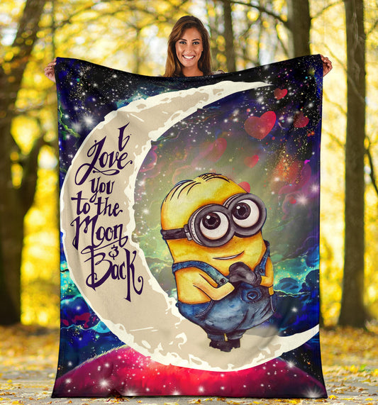 Minions Blanket Minions Despicable Me Love You To The Moon Blanket Colorful
