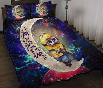 Minions Bedding Set Cute Minions Despicable Me Love You To The Moon Duvet Covers Colorful Unique Gift