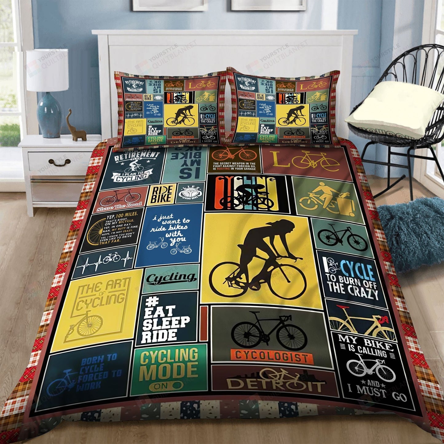 Bicycle Bedding Set I Cycle To Burn Off The Crazy Duvet Covers Colorful Unique Gift