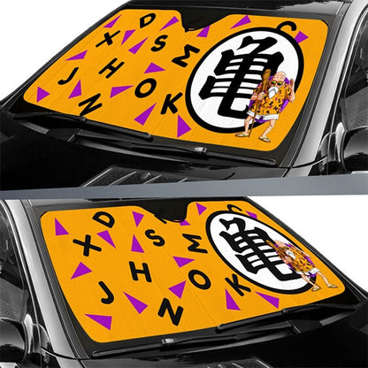 Dragon Ball Car Sun Shade Dragon Ball Master Roshi Shirt Pattern Winshield Sun Shade Orange