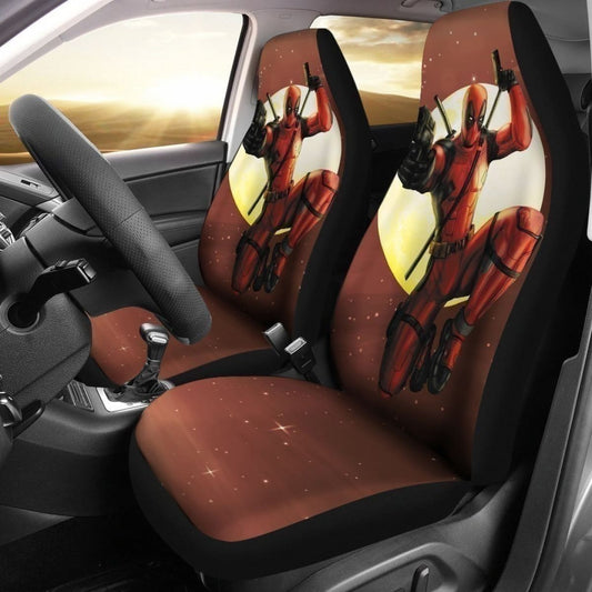 DP Car Seat Covers DP Fighting Pose Under Moonlight Seat Covers Red