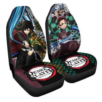 Demon Slayer Car Seat Covers Demon Slayer Tanjiro And Giyuu Seat Covers Colorful