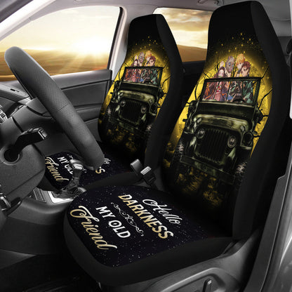 Demon Slayer Car Seat Covers Tanjiro Team Hello Darkness My Old Friend Seat Covers Black