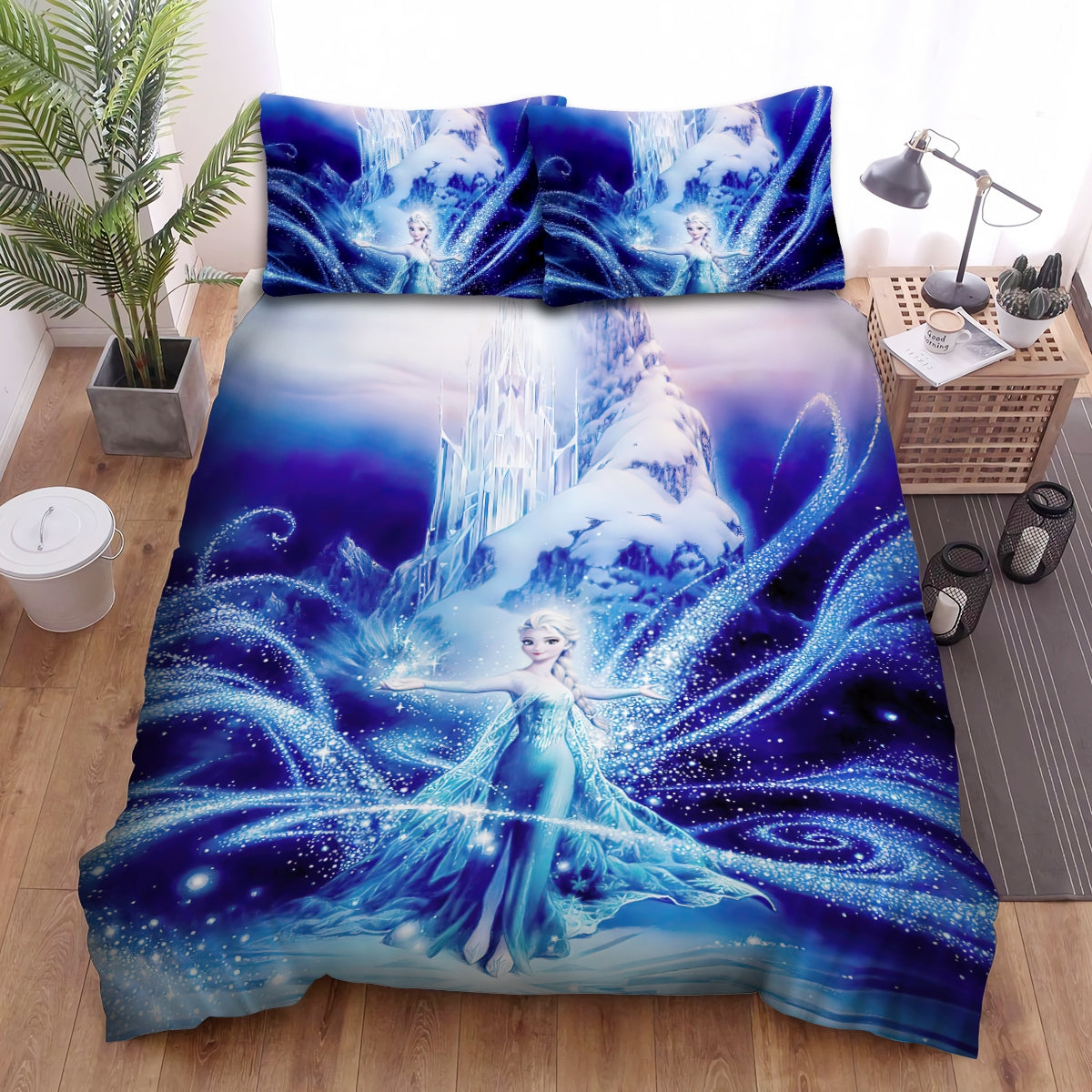 Frozen Bedding Set DN Frozen Elsa Dancing Outside Her Ice Castle Duvet Covers Blue Unique Gift