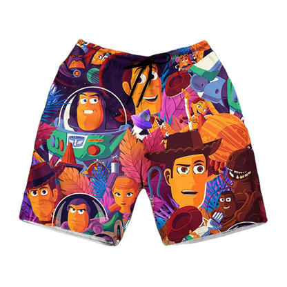 Toy Story Shorts DN Toy Story Characters Summer Tropical Beach Shorts Colorful