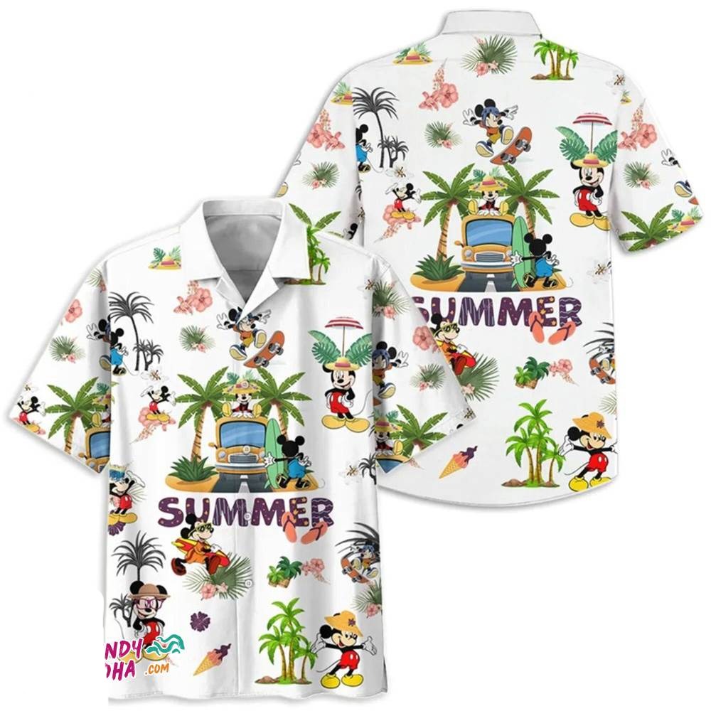 MM Hawaii Shirt DN MM Summer Vacation Pattern Hawaiian Shirt White Unisex