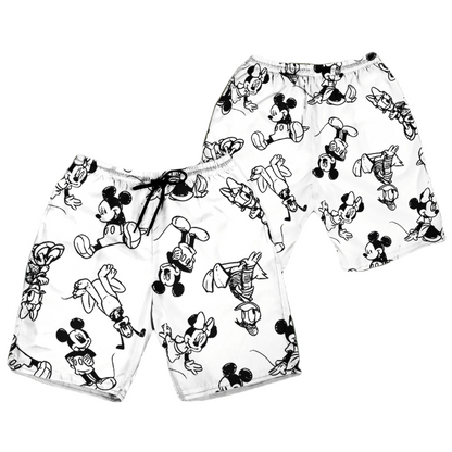 DN Shorts DN MM Pluto Minnie Pattern Beach Shorts Black White