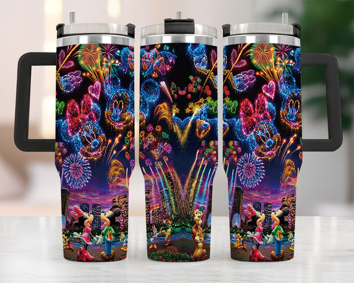 DN 40 Oz Tumbler DN World Fireworks Graphic Tumbler 40 Oz Colorful