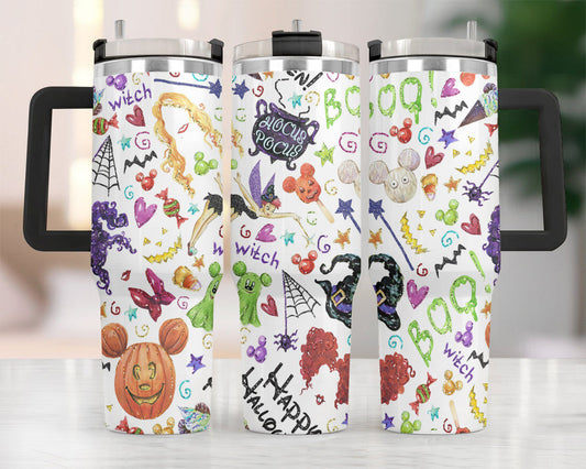 DN 40 Oz Tumbler DN Candies Halloween Pattern Tumbler 40 Oz Colorful