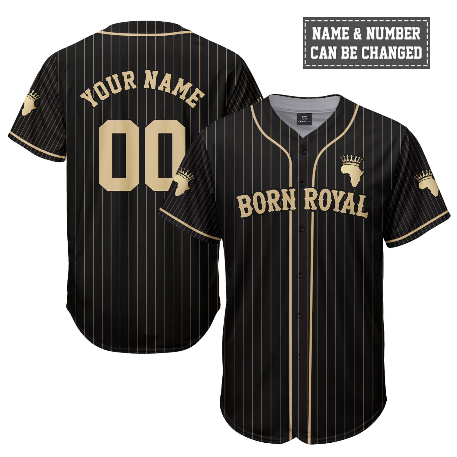 Born Royal - African American Baseball Jersey - Gift for Black Dad, Grandpa, Husband