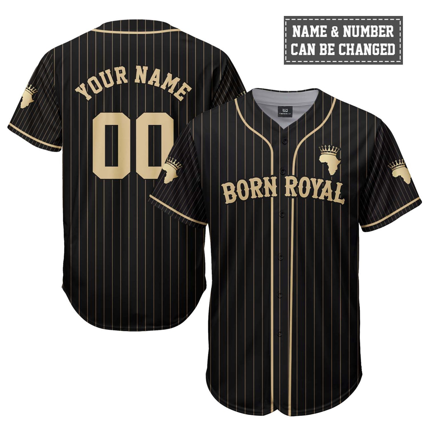Born Royal - African American Baseball Jersey - Gift for Black Dad, Grandpa, Husband