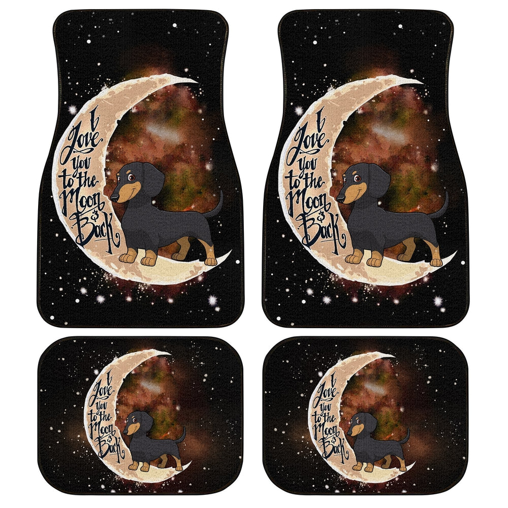 Dog Car Floor Mats Dachshund Dog Love You To The Moon Galaxy Car Mats