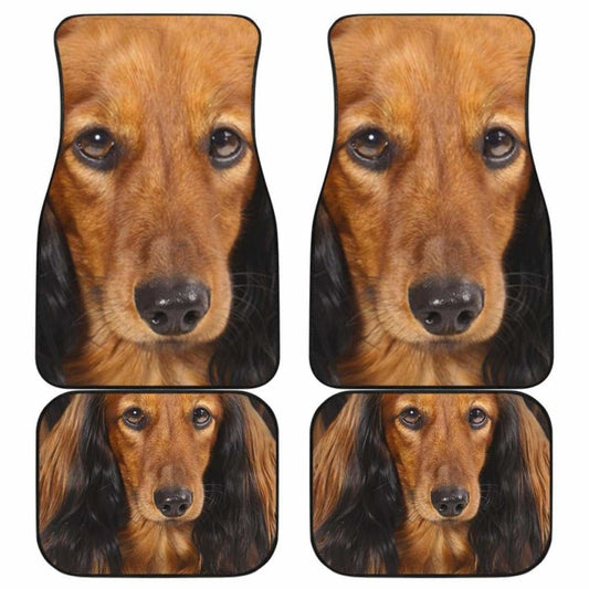 Dog Car Floor Mats Funny Closed Up Face Dachshund Dog Graphic Car Mats