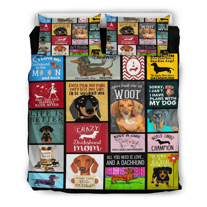 Dog Bedding Set All You Need Is Love And A Dachshund Duvet Covers Colorful Unique Gift