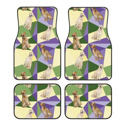 Dog Car Floor Mats Funny Labrador Retriever Dog Polygon Art Colorful Car Mats