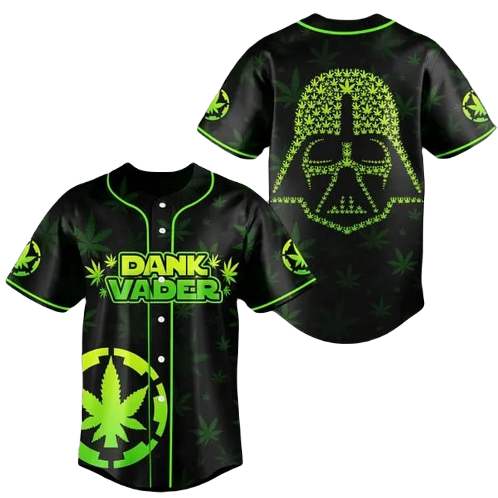 SW Baseball Jersey Darth Vader Weed SW Jersey Shirt Black Green Unisex Adult New Release