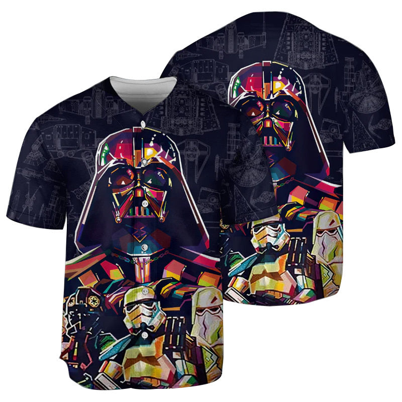 SW Baseball Jersey Darth Vader Gradient Color SW Jersey Shirt Colorful Unisex Adult New Release