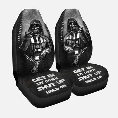 SW Car Seat Covers Darth Vader Get In Sit Down Seat Covers Black White