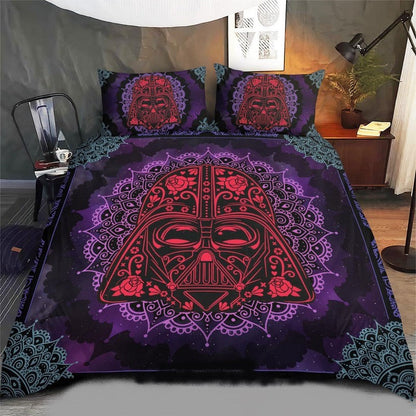 SW Bedding Set SW Darth Vader Henna Pattern Duvet Covers Red Purple Unique Gift