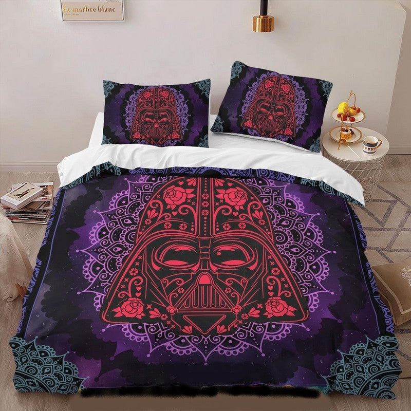 SW Bedding Set SW Darth Vader Henna Pattern Duvet Covers Red Purple Unique Gift