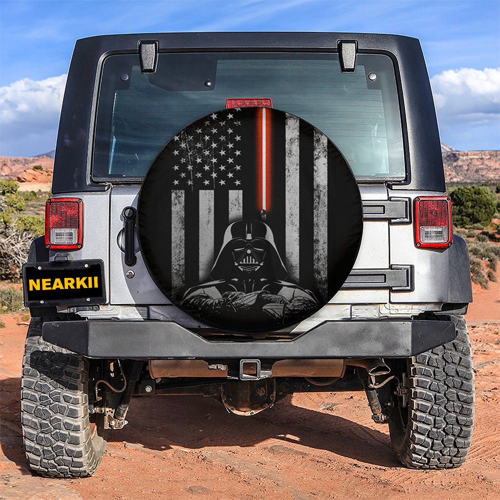 SW Spare Tire Cover SW Darth Vader American Flag Tire Covers Black Gray