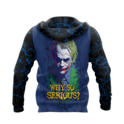 Joker Hoodie DC Put On A Happy Face Why So Serious Hoodie Blue Unisex