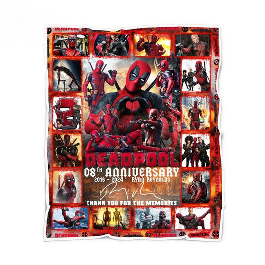 Deadpool Blanket Deadpool 08th Anniversary Thank You Blanket Red