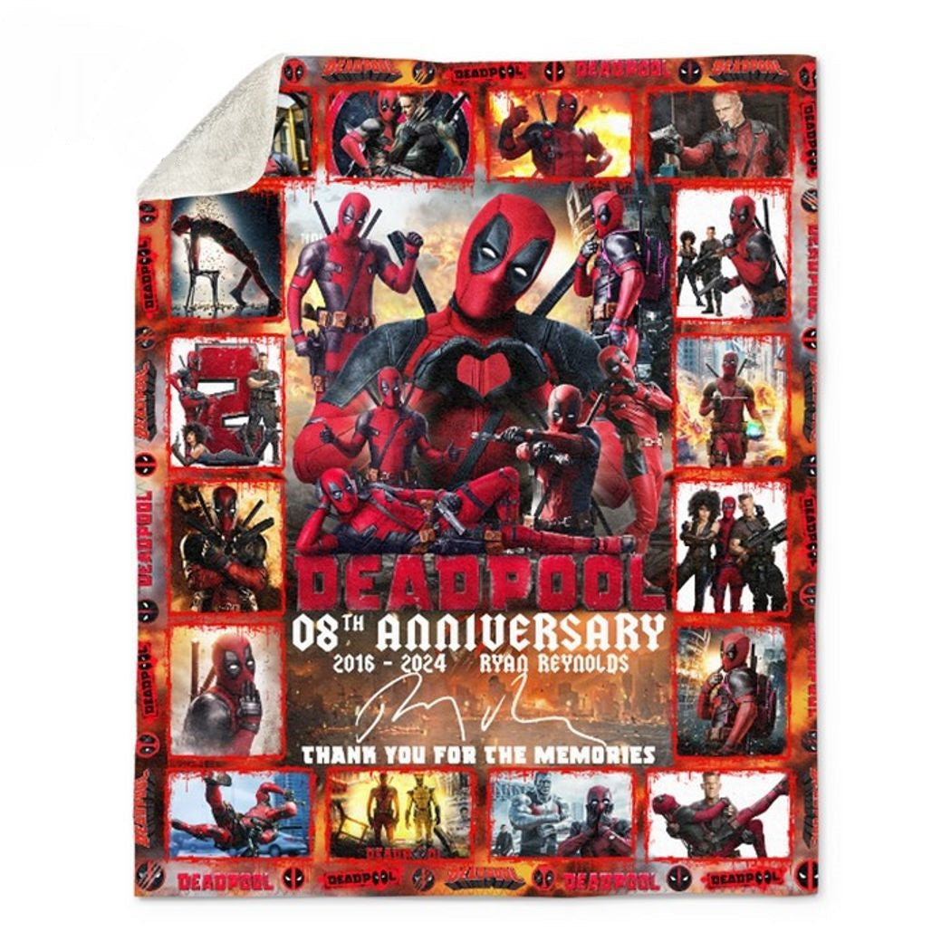 Deadpool Blanket Deadpool 08th Anniversary Thank You Blanket Red