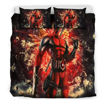 DP Bedding Set DP With The Explosion Behind Duvet Covers Red Black Unique Gift