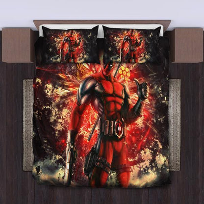 DP Bedding Set DP With The Explosion Behind Duvet Covers Red Black Unique Gift