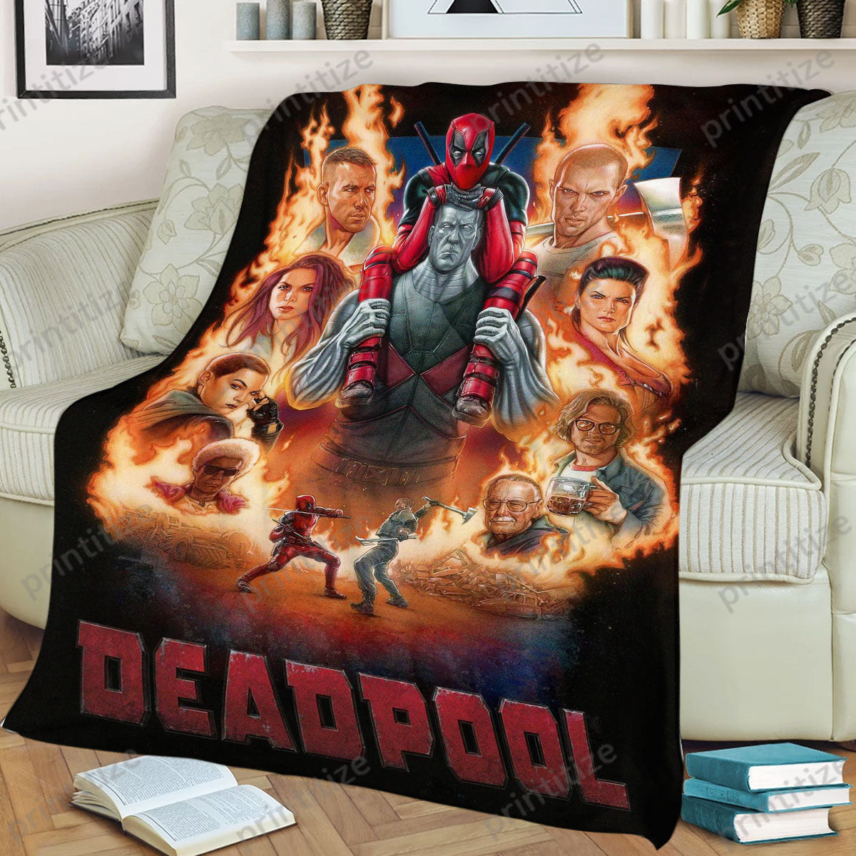 Deadpool Blanket Deadpool All Characters Graphic Blanket Colorful